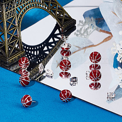 4 Pairs Sport Ball Alloy Stud Earrings for Women&nbsp;EJEW-BBC0001-52D
