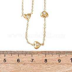 304 Stainless Steel Micro Pave Clear Cubic Zirconia Link Ring Bracelets for Women&nbsp;BJEW-K297-02G