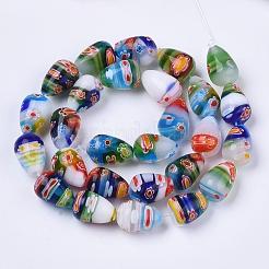 Handmade Millefiori Lampwork Beads Strands&nbsp;LAMP-T005-22
