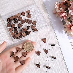 50Pcs Wood Stud Earring Finding&nbsp;FIND-SP0001-19C