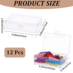 12Pcs Transparent Plastic Storage Boxes&nbsp;CON-CN0001-43