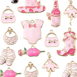 20Pcs 10 Styles Rack Plating Alloy Enamel Pendants&nbsp;ENAM-FS0002-74