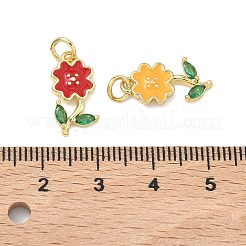 Brass Micro Pave Cubic Zirconia Pendants&nbsp;KK-K417-05G