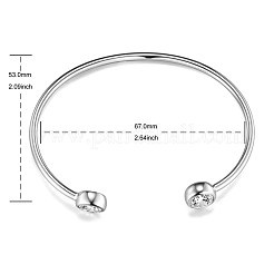 Brass Micro Pave AAA Cubic Zirconia Cuff Bangle&nbsp;JB390B