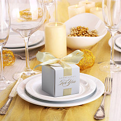 Wedding Paper Candy Gift Packaging Boxes with Polyester Ribbon&nbsp;CON-WH0105-08