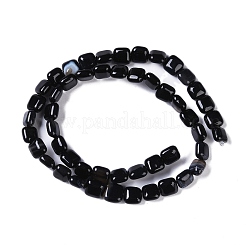 Dyed & Heated Natural Black Agate Beads Strands&nbsp;G-M435-A08-01