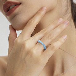 3Pcs 3 Colors Natural Jade Stretch Finger Rings for Women&nbsp;RJEW-GO0001-02