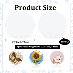 300Pcs Transparent PET Badge Protective Film&nbsp;AJEW-CP0010-04C