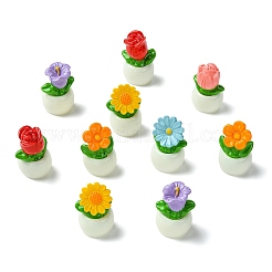 30Pcs 6 Styles Opaque Resin Flower Pot Plant Display Decorations&nbsp;DJEW-CJ0001-32
