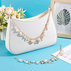 2Pcs Bohemian Starfish Alloy & Natural Shell Tassel Bag Decorative Chains&nbsp;AJEW-BBC0001-13