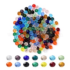 Faceted Rondelle Transparent Glass Beads&nbsp;GLAA-YW0001-84B
