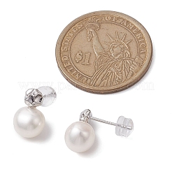 Natural Pearl Ear Studs&nbsp;EJEW-P286-21P
