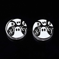 Halloween Printed Natural Wood Beads&nbsp;WOOD-T021-77
