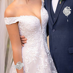 Silk Cloth Imitation Flower Corsage Boutonniere&nbsp;AJEW-WH0248-359