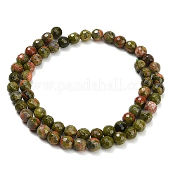 Natural Unakite Beads Strands&nbsp;G-C280-B03-6mm