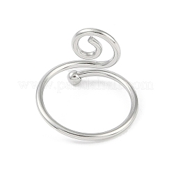Non-Tarnish 304 Stainless Steel Spiral Open Cuff Ring for Women&nbsp;RJEW-C097-04P