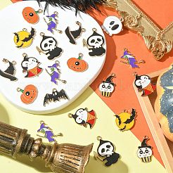 40Pcs 10 Styles Halloween Alloy Enamel Pandants&nbsp;ENAM-CJ0004-14