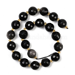 Natural Silver Sheen Obsidian Beads Strands&nbsp;G-C249-A01-16mm