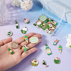 34Pcs 17 Styles Food Theme Alloy Enamel Pendants&nbsp;ENAM-TA0003-65