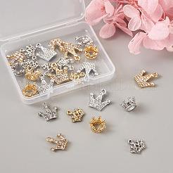 32Pcs 4 Style Alloy Rhinestone Pendants&nbsp;PALLOY-TA0002-30