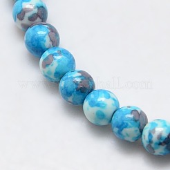 Synthetic Ocean White Jade Beads Strands&nbsp;G-L019-6mm-05