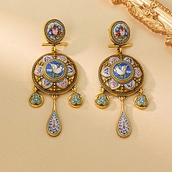 Alloy Enamel Stud Dangle Earrings&nbsp;FS-WG2C54F-01