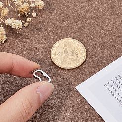 Anti-Tarnish 2Pcs Rhodium Plated 925 Sterling Silver Rhinestone Peanut Twister Clasps&nbsp;STER-BBC0006-43