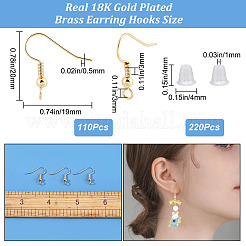 110Pcs Brass French Hooks with Coil and Ball&nbsp;KK-CN0002-35