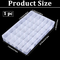 36 Grids Transparent Plastic Adjustable Dividers Boxes with Hinged Lid&nbsp;CON-PA0001-08
