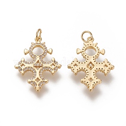 Brass Micro Pave Clear Cubic Zirconia Pendants&nbsp;ZIRC-L091-052G