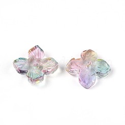 Baking Paint Transparent Glass Bead Caps&nbsp;DGLA-N014-04E