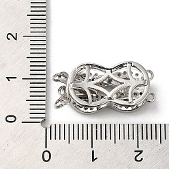 Brass Micro Pave Clear Cubic Zirconia Box Clasps&nbsp;KK-E084-28P