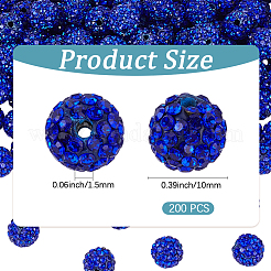 200Pcs Pave Disco Ball Beads&nbsp;RB-PA0001-11C