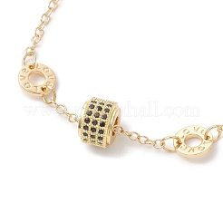 Brass Cubic Zirconia Beads Link Braceletsm Cable Chains Bracelets for Women&nbsp;BJEW-JB13050