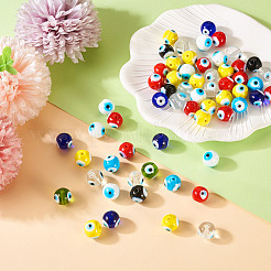 60Pcs Handmade Evil Eye Lampwork Beads&nbsp;LAMP-TA0001-69