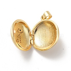 Rack Plating Brass Micro Pave Clear Cubic Zirconia Locket Pendants&nbsp;KK-M227-10G