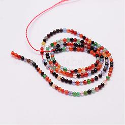 Natural Multi-Color Agate Beads Strands&nbsp;G-N0184-08-2mm
