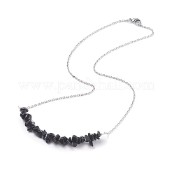 Natural Obsidian Chips Beaded Jewelry Set&nbsp;SJEW-JS01231-01