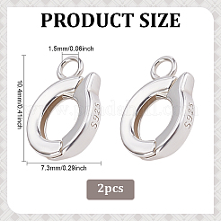 Sterling Silver Twister Clasps&nbsp;STER-WH0065-014