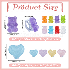 64Pcs Plastic & Resin Shoe Buckle Clips&nbsp;HJEW-ME00038