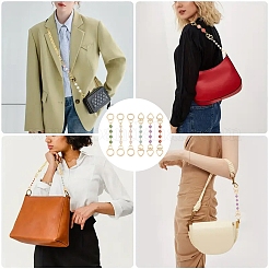 3Pcs 3 Colors Alloy Enamel Flower Link Bag Extender Chains&nbsp;HJEW-YW00098-01