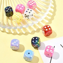 10Pcs UV Plating Rainbow Iridescent Acrylic Enamel Beads&nbsp;SACR-FS0001-32
