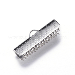 Tarnish Resistant 304 Stainless Steel Ribbon Crimp Ends&nbsp;STAS-N0013-05P