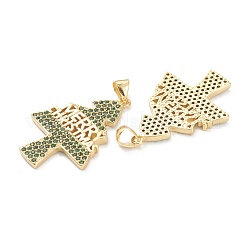Brass Micro Pave Cubic Zirconia Pendants&nbsp;ZIRC-J038-02D