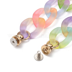 Frosted Spray Painted Acrylic Curb Chain for DIY Keychains&nbsp;HJEW-JM00400-09