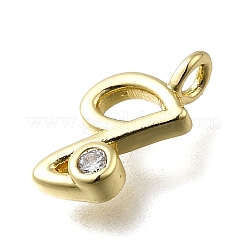 Brass Micro Pave Cubic Zirconia Pendants&nbsp;KK-B132-12G-Q
