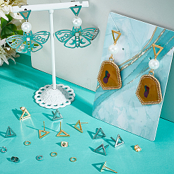 80Pcs 2 Colors 201 Stainless Steel Stud Earring Findings with Hole&nbsp;DIY-SC0023-55