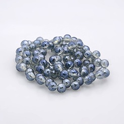 Full Rainbow Plated Glass Faceted Round Beads Strands&nbsp;GLAA-A026-8mm-FR01