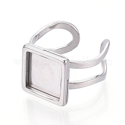 304 Stainless Steel Open Cuff Ring Components&nbsp;STAS-S080-041H-P