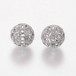 Brass Cubic Zirconia Beads&nbsp;ZIRC-D011-50P